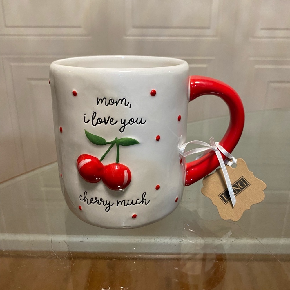 Red and White Ceramic Mug